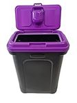 HH Home Hut 35L Large Pet Food Container Dog Cat Animal Storage Bin 16KG Dry Feed 23KG Seed Including Air Tight Seal Purple Lid