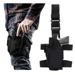 Drop Leg Holster, Thigh Gun Holsters for Men Women, Airsoft Pistol Holster for Right & Left Handed with Magazine Pouch Adjustable Tactical 1911 Leg Harness for Large Medium Pistols Military Training Hunting Law Enforcement Home Self-Defense (LEFT HAND)