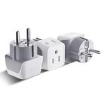 Ceptics Canada to European (Schuko) Travel Adapter (Type E/F) - Dual Input - Ultra Compact - Charge your Cell Phone, Laptops, Tablets (CT-9, 3 Pack)