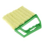 ZOOMELLA Venetian Blind Shutter Brush Window Air Conditioner Duster Dirt Cleaner Green Handle + Yellow Brush