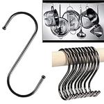 Anzhee S Hooks for Hanging, 27Pack Heavy Duty Metal S Shaped Hooks, Stainless Steel Hangers Kitchen Hooks for Utensils Black