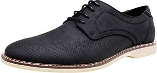 Jousen Mens Dress Shoes Retro Plain Toe Business Casual Oxfords Dress Shoes for Men, Derby Oxford-amy640-black, 9