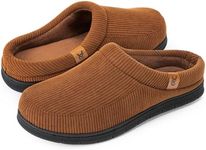 VeraCosy Men's Moccasin Slippers Comfy Soft Durable Slip-on Indoor Memory Foam House Shoes Sugar Almond,9-10 US