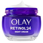 Olay Retinol 24 Night Cream Face Moisturiser - Anti-Aging Skincare with Antioxidant Vitamin E, Overnight Face Cream that Smooths, Renews, and Hydrates, 50ml