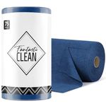 Fantasticlean Microfiber Cleaning Cloth Roll -75 Pack, Tear Away Microfiber Towels, 30x30cm, Reusable, Washable, Scratch Free, Ultra Absorbent Dish Rags for Car, Home, Garage or Shop (NavyBlue)