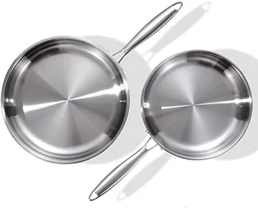 DELARLO Tri-Ply Stainless Steel Pan Set, 9" & 11",Compatible with All Cooktops Up to 600℉, Stainless Steel Frying Pan Set, Durable, Fast Even Heat, Cooking Pans, Kitchen Cookware Set, Skillet Set of 2