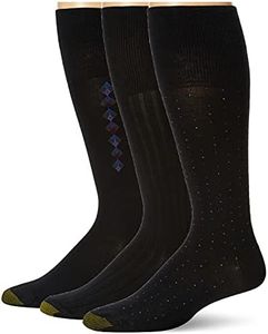 Gold Toe Men's Over-the-calf Socks, 3-pairs Dress Sock, Black, 10 13 US