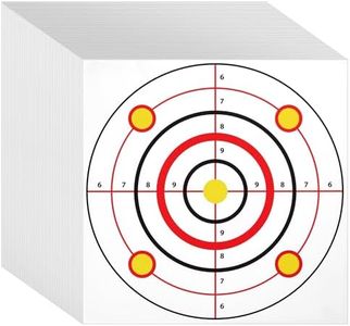 Juvale 50 Pack Paper Shooting Targets for Range, Bulk for Hunting, Handguns, Pistols, Rifles, Bullseye Design (11x11 in)