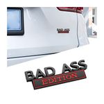 Car Bad Ass Edition Emblem, 3D Fender Badge Decal Car Sticker with 3M Adhesive, Auto Accessories for Tailgate Front Grille Hood Trunk, Car Replacement Compatible with Car Motorcycle SUV (Black/Red)