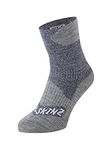 SEALSKINZ Waterproof All Weather Ankle Length Sock - Navy Blue/Grey Marl, Large