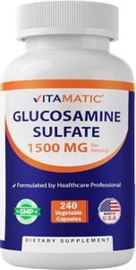 Vitamatic Glucosamine Sulfate Supplement, 1500mg, 120 Servings, 240 Capsules