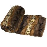 Home Soft Things Throw Blanket, Polyester Blend, Brushed Leopard, 50" x 60"