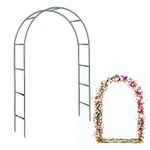 uHousDeco Metal Garden Flower Arch Pergola Weddings Arbors Arch Bridal Party Decoration, Garden Arbor for Various Climbing Plant Dark Green