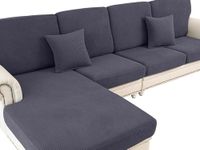 LA MEACK Couch Cushion Cover Loveseat Cover or 2 Seat Sofa Cover Washable Stretch Sectional Sofa Slipcover(1 Piece for Loveseat or Sofa 2-Seater, Dark Grey)