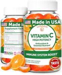 Lunakai USA Made High Potency Vitamin C Gummies for Adults and Kids - 300mg Immune Support - Non-GMO, Vegan, Delicious Orange Flavor, 60ct