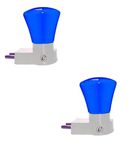 IMPERIAL TECHNOCART Small Triangle Type 2 Pin Night Lamp 0.5 Watt Plug & Play Bulb for Bedroom, Living Room, Zero Watt Light Direct Socket Night Lamp (Blue- Pack of 2)