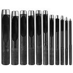 11Pcs Round Steel Hollow Punch Set, 1-11mm Leather Craft Hollow Hole Punch Tools for Leather, Watch Band, Canvas, Eyelet