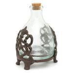 CKB LTD 1x Small Wasp Trap Catcher - Glass Bottle with Cast Iron Holder Stand Honey Pot Design For Insect Indoor Outdoor Garden Pest Control