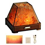 HISUNY Himalayan Salt Lamp Natural Mini LED SPA Yoga Meditation Night Aroma Light Smart Heating Touch Dimming Pink Crystal Salt Stone Home Decor Accessory for Mood Lighting in Bedroom(A Model)