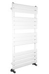 NRG Bathroom Flat Panel Heated Towel Rail Radiator Modern Central Heating Warmer Wall Mounted Ladder Rad 1200×600mm Gloss White