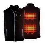 PROSmart Heated Vest Polar Fleece Lightweight Heated Gilet with Rechargeable Battery, Unisex (Black, L)