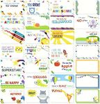 Juvale 60-Pack Motivational Lunch Box Notes for Kids, Single-Sided Blank Inspirational Cards in 30 Designs, Cute, Encouraging Joke Cards for Lunchbox Essentials (2x3.5 in)