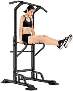 SogesHome Torre de Energía Power Tower Estación de Entrenamiento,Silla Romana para Dips con Barra para dominadas (Altura Ajustable, Multifuncional),72 x 90 x 190-230 cm,NSD-PSBB002