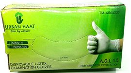 URBAN HAAT Premium Disposable Latex Medical Examination Gloves 400 Pcs Medium Size