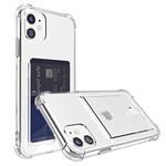 ANHONG Upgrade iPhone 11 Clear Case with Card Holder, Protective Soft TPU Shock-Absorbing Bumper Wallet Case for iPhone 11 6.1“