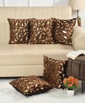 Shri Anand Creations Home Quilted Velvet Decorative Cushion Covers Set 16X16 inches for Sofa, Chair, Bed, Diwan, Couch. (Brown Set of 2)