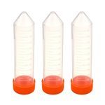 Othmro 50 per Pack 50ml Plastic Centrifuge Tubes Sharp Bottom of Screw Mouth, Conical Bottom, Clear, Storage Container for Beeds Yeast Specimen Sample Lab 50pcs