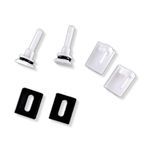 PVC European Toilet Seat Cover Screw Hinges Pair for Western Toilet Commode Parry Type Clamp Box (White, Standard Size)