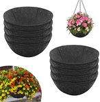 Riare 8 Pack 14 Inch Round Fabric Planter Basket Liner- Hanging Basket Liners Replacement Coco Fiber Liner Alternative for Hanging Basket Flowers (Prevent Birds from Nesting)