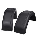 'vidaXL Black Mudguards for Trailer Wheels - Lightweight, Durable Polypropylene Construction - 200 x 680 x 330 mm, Set of 2