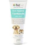 PetSol Toothpaste for Dogs & Cats (100g) Improve Gum, Tooth Health & Oral Hygiene. Freshen Dog Breath Remove & Reduce Plaque. Fresh Breath Dental Care Teeth Cleaning Tartar & Plaque Remover (Mint)