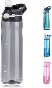 DEARART 750ml Black Water Bottles With Straw, 100% Leakproof BPA FREE Hidden Nozzle, Flip Up Lid Clear Water Bottle With Handle, Wide Bottle Easy Clear, Suit Office Sports School Travel Gym Yoga.