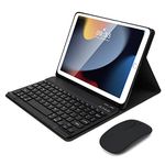 SOPPY Keyboard Case for iPad with Mouse, Bluetooth Keyboard for iPad 10.2 9th Gen./8th Gen./7th Gen, iPad Air 3, iPad Pro 10.5 2017, Detachable Keyboard, Built-in Pen Holder - Black