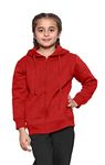 GW CLASSY OUTFIT Kids Girls Boys Zipper Hoodie Unisex Fleece Zipper Top Jacket PE School Sweat Hoodie Casual Fashion UK Size 4-13 Years (11-12 Years, Red)