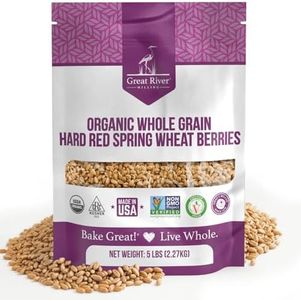 Great River Milling Organic Whole Grain Hard Red Spring Wheat Berries | Hard Red Whole Wheat | High Protein & Gluten | Non-GMO & Kosher | Perfect For Bread, Salad, Pilaf, Bagels & More | 5 Lb