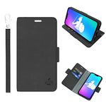 DefenderShield Compatible iPhone 12 Pro Max & 5th Generation Radiation Protection Case - Detachable Magnetic EMF Shield & Wallet Case w/Wrist Strap (Black)