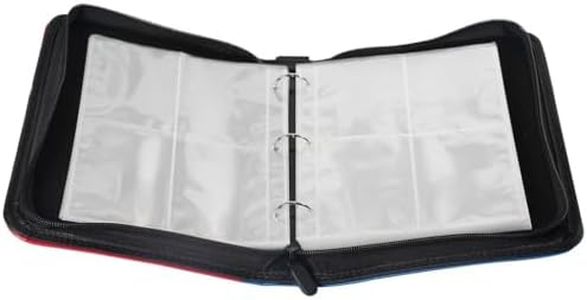 Carpeta de tarjetas de intercambio de cuero sintético con 4 bolsillos, protector de páginas para tarjetas de baloncesto de la NBA, tarjetas de intercambio deportivas, TCG, carga superior, 3 anillos