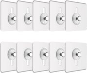 JIALTO Plastic 10 Pcs Self Adhesive Wall Hooks - Heavy Duty Transparent Hook for Photo Frames, Wall Clocks, Keys - No Damage, Easy Installation