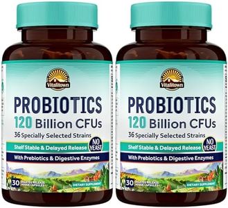 Vitalitown Probiotics 120 Billion CFUs | 36 Strains, with Prebiotics & Digestive Enzymes for Men Women | Shelf Stable | Digestive & Immune Support | Vegan | 60 Delayed Release Veg Caps