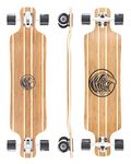 White Wave Bamboo Longboard Skateboard Complete (Warrior)