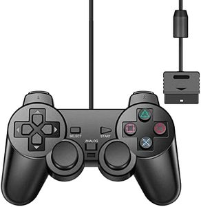 Suncala Wired Controller Compatible with PS2 Console, Black Remote Gamepad with 7.2FT Cable