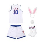 OTHERCRAZY Women Lola #10 Space Movie Costumes Cheerleading Top & Shorts Outfit with 3pcs Accessories XS-XXL