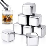 Stainless Steel Ice Cubes, Cubes Reusable for Whiskey Wine Beverage,Keep Your Drink Cold Longer,Bar Accessories, for Christmas and Birthday Gifts