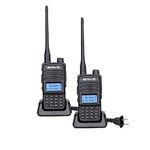 Retevis RT85 Walkie Talkies Long Range for Adults, Dual Band Two Way Radio With Charging Base,1400 mAh, Flashlight, DTMF Remote Stun ANI Handheld 2 Way Radios Long Range,Hiking Camping Hunting(2 Pack)