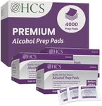 HCS Bulk Medium Alcohol Prep Pads - 2 ply, Textured - 70% Isopropyl Alcohol Wipes Individually Wrapped - Skin Prep Alcohol Swabs - Sterile Alcohol Pads (4000/Case)