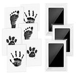 Norjews Baby Handprint and Footprint Ink Kit 3 x Baby Handprint Ink Pads with Clean Touch 6 x Imprint Cards Pet Paw Print Inkless Print Kit Safe Non Toxic for Baby Hand and Feet